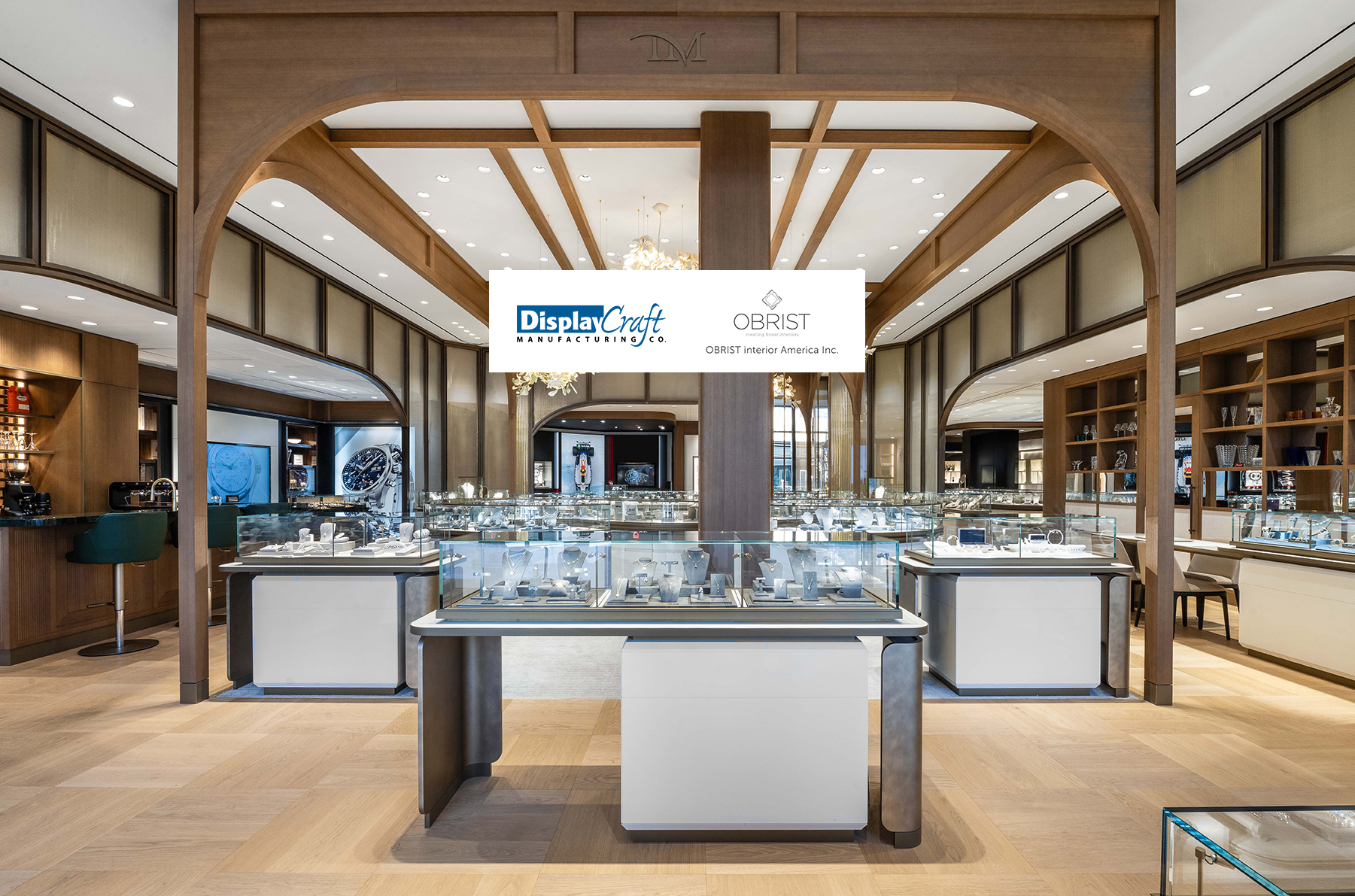 display cases in jewelry store