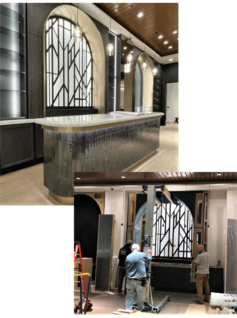 Retail Millwork Examples of ornate window installation